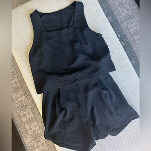 Black Matching Tank and short Set